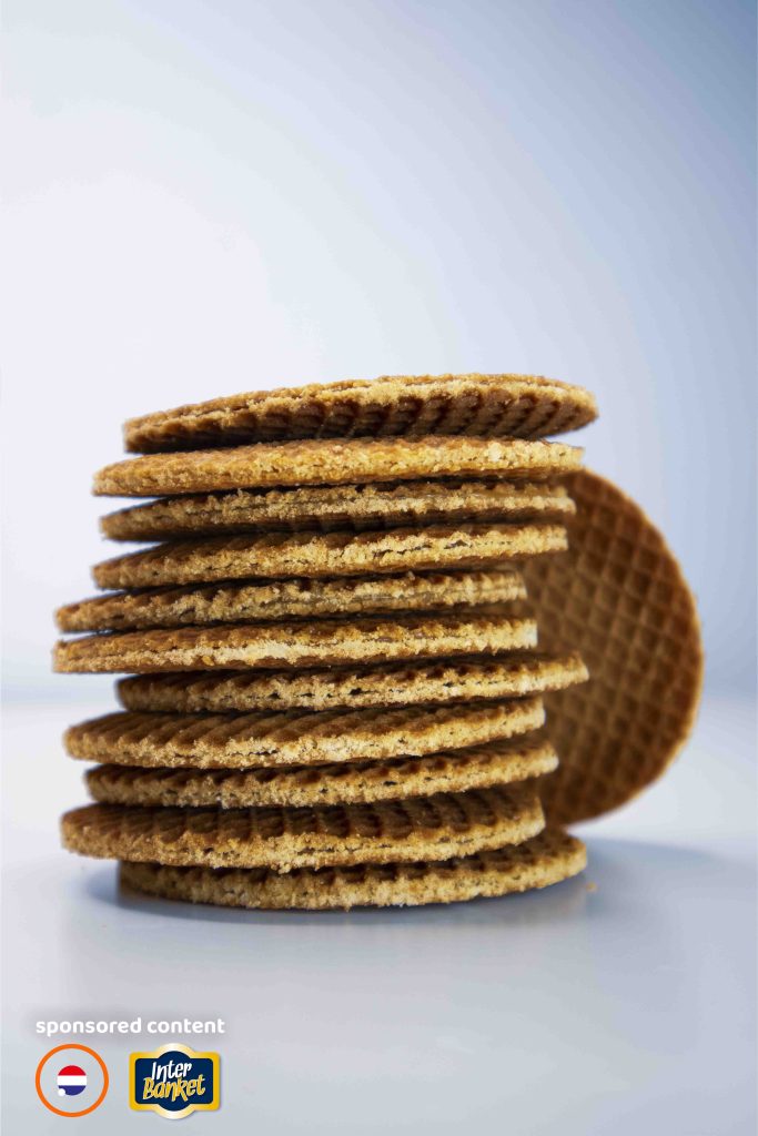 Close up of a stack of stroopwafels