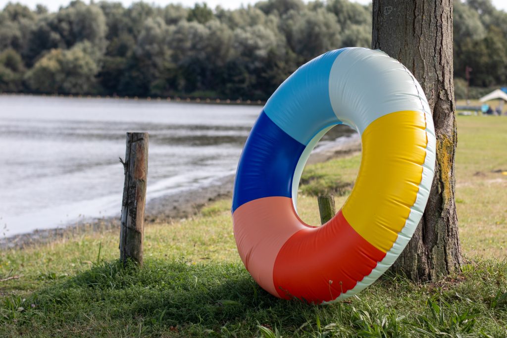 Swimming ring with river in background