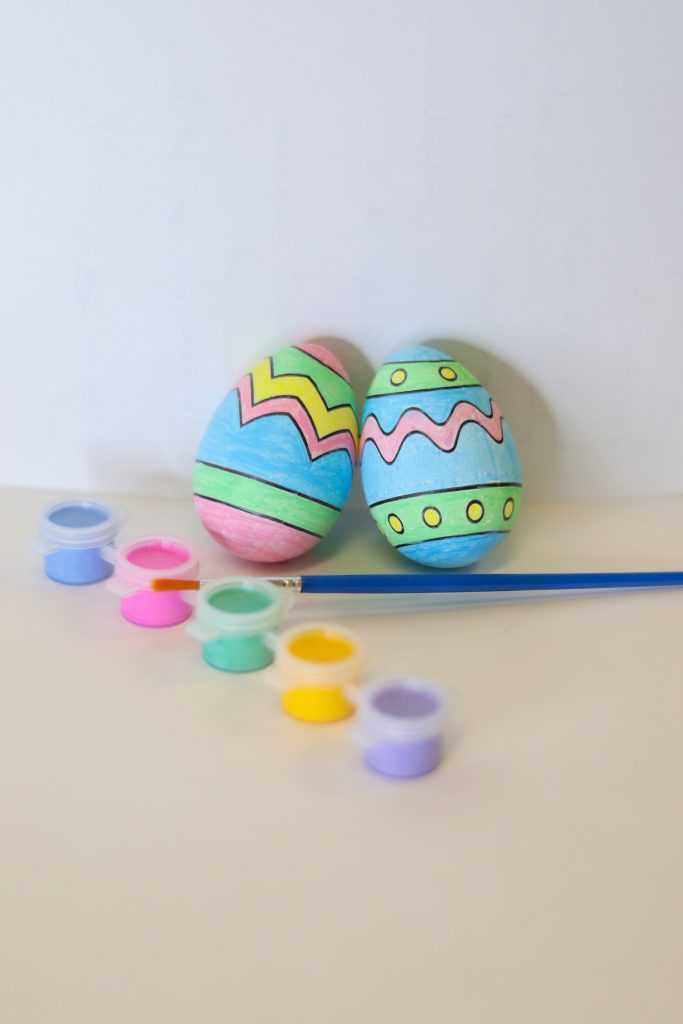 Two painted easter eggs