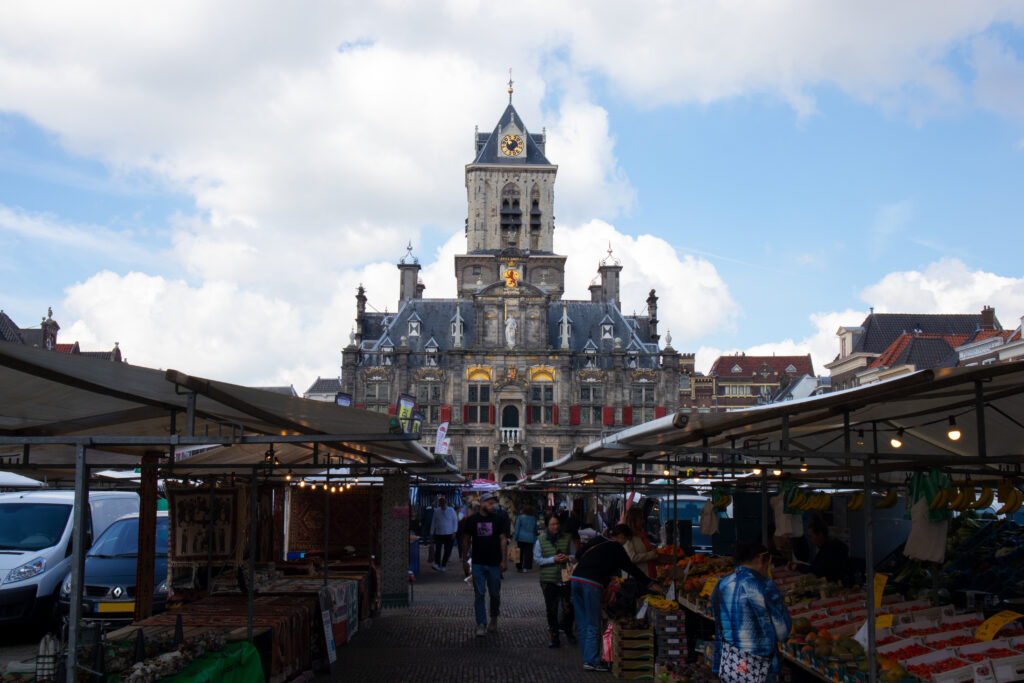 Dutch market in the city of Delft