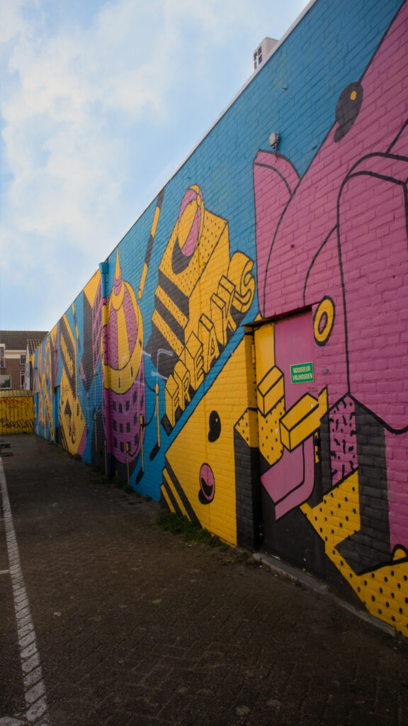 Graffiti street art in Dutch alley