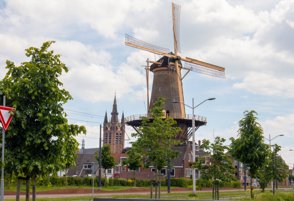 Dutch windmill in Delft Holland