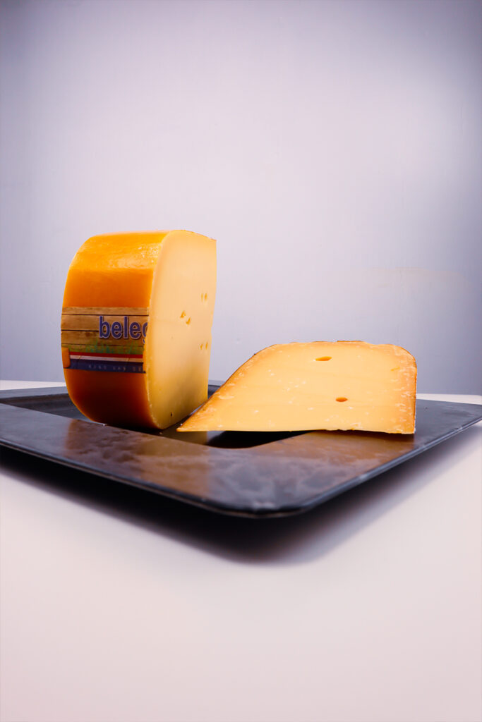 Piece of Dutch matured cheese
