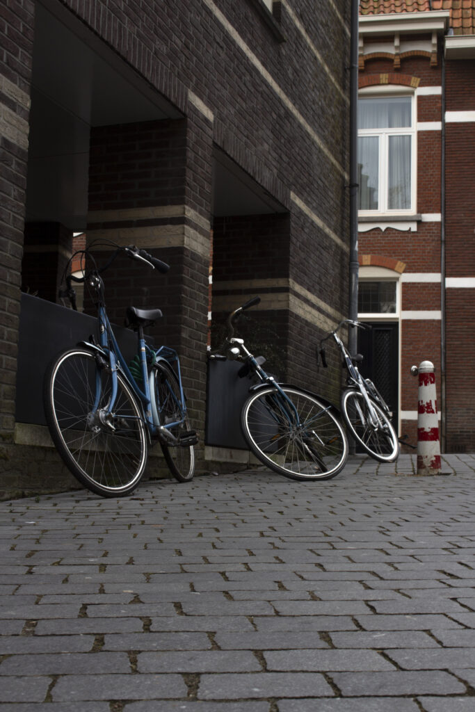 Parked bikes in a Dutch street