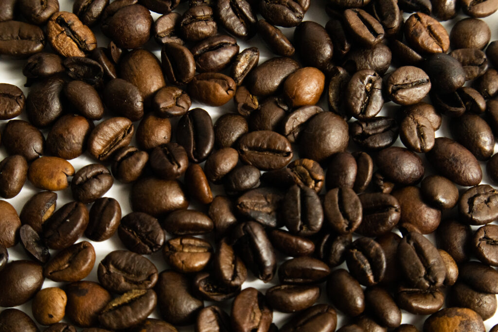 Coffee beans close up