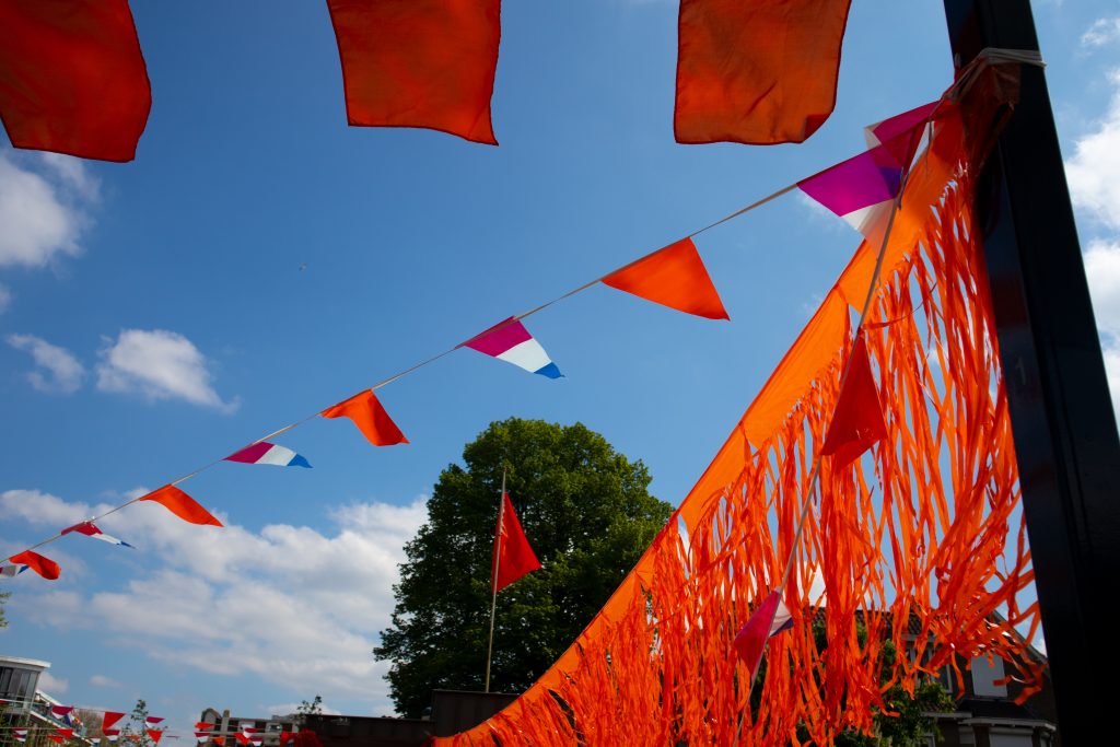 Orange flags and pennants
