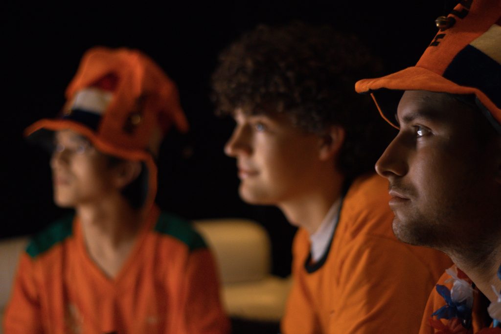 Tension among holland sport fans watching World Cup football