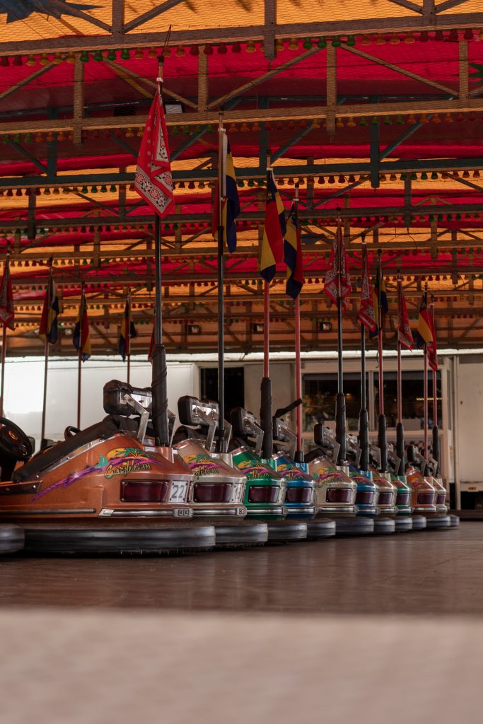 Row of bumper cars