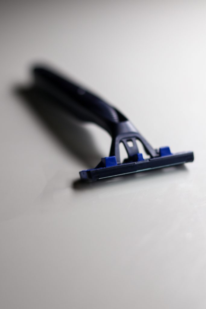 Blue shaving razor
