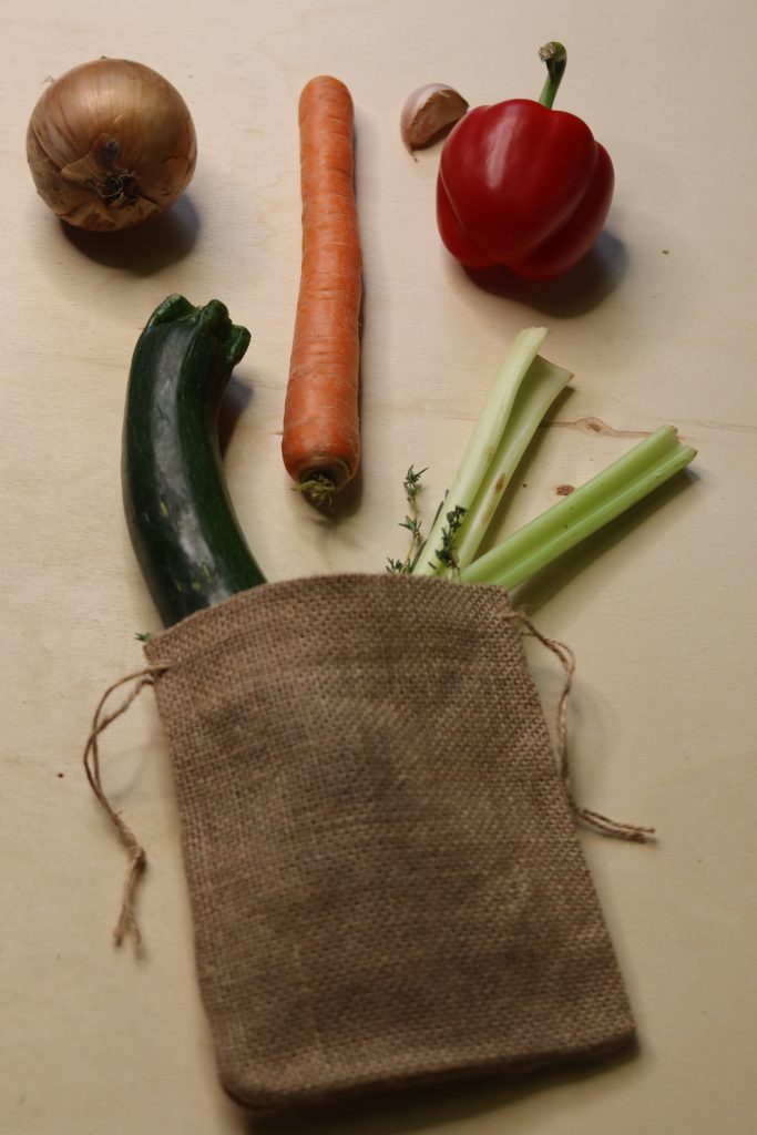 Vegetables fell out of sack