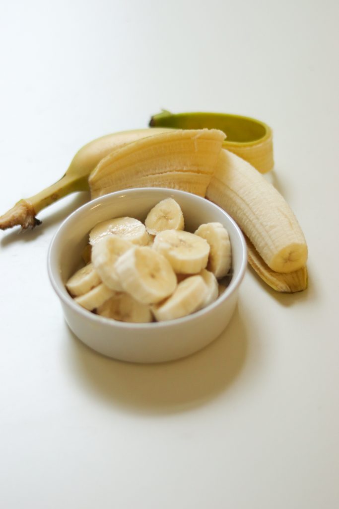 Banana slices in a bowl